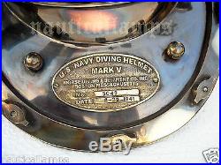 Antique U. S Navy Brass Divers Diving Helmet Mark V FULL SIZE Deep sea Scuba gift