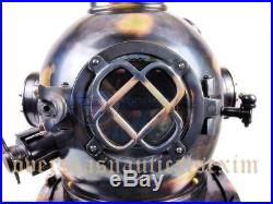 Antique U. S Navy Mark V Brass Divers Diving Helmet FULL SIZE Deep sea Scuba gift