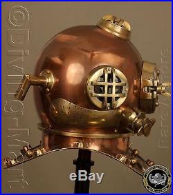 Antique U. S Navy Mark V Solid Steel & Brass Diving Divers Helmet Full 18 Gift