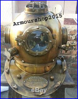 Antique U. S Navy Mark V Solid Steel Original 18Scuba Diving Divers Helmet