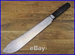 Antique US NAVY Forged CARBON STEEL Lamson RAZOR SHARP pinned Butcher Knife VTG
