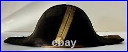 Antique US Navy Officers Bicorn Hat Felt With Carry Case Joseph Starkey