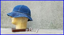 Antique VTG WW2 Blue Indigo Denim Daisy-Mae Hat 1940s Small/Medium USN No Tag