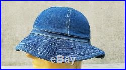 Antique VTG WW2 Blue Indigo Denim Daisy-Mae Hat 1940s Small/Medium USN No Tag