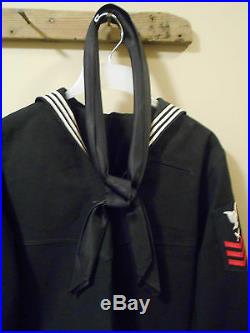 Antique Vintage World War II Navy Dress Blues Uniform, Jumper, Pants And Tie