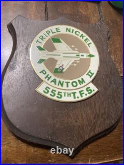 Antique Wall Plaque TRIPLE NICKEL PHANTOM II 555th T. FS. US Airforce