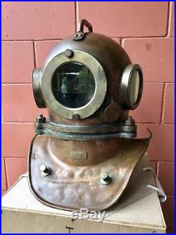 Antique copper Vintage Maritime u s navy 3 Bolt Deep Sea Diving Divers Helmet