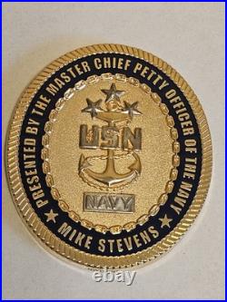 Authentic MCPON #13 United States Navy Mike Stevens USN Challenge Coin 2.25
