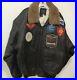 Avirex-U-S-Navy-G1-Vintage-Leather-Bomber-Fight-Jacket-With-Patches-Size-L-01-ia