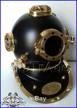 BLACK Antique Diving Helmet Mark V Deep U. S. Navy Diver Vintage Decor Style Gift