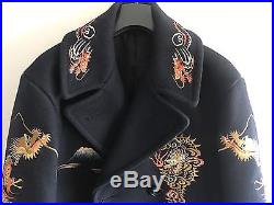 BUZZ RICKSONS U. S Navy Pea Coat Embroidered Suka Size L RRP £899