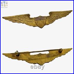 Bb&b Wwi Aviator Wings Flight Instructor Civilian Pilot Navy Air Corps Bronze