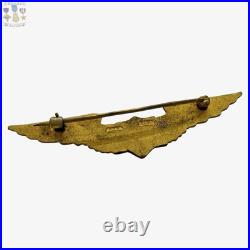 Bb&b Wwi Aviator Wings Flight Instructor Civilian Pilot Navy Air Corps Bronze