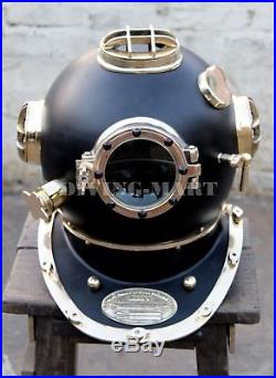 Black Edition Solid Steel & Brass U. S Navy Mark V Diving Divers Helmet