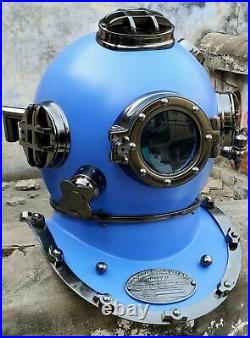 Boston Sea Antique Blue Scuba Diving Helmet US Navy Boston Vintage Divers Helmet
