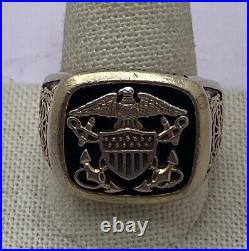 Bradford Bge Sterling Silver Us Navy Valor And Glory Men's Ring Size 12.25