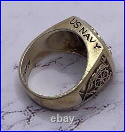 Bradford Bge Sterling Silver Us Navy Valor And Glory Men's Ring Size 12.25