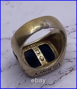 Bradford Bge Sterling Silver Us Navy Valor And Glory Men's Ring Size 12.25