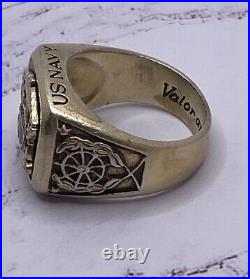 Bradford Bge Sterling Silver Us Navy Valor And Glory Men's Ring Size 12.25