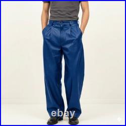 Brand New Men's Genuine Lambskin Leather Pant Baggy Formal Pant Mens Pant