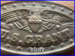 Brass Naval Plaque USS Grant Submarine SSBN-631 on Wood Panel Heavy VERY GOOD