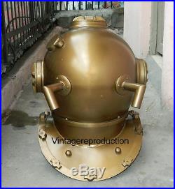 Brown antique 18 diving divers helmet U. S navy mark V Deep Sea vintage replica