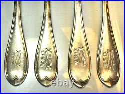 C. 1900 US Navy Silverplated Officers' Mess Cutlery Rare Threaded Oval Pat