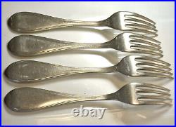 C. 1900 US Navy Silverplated Officers' Mess Cutlery Rare Threaded Oval Pat