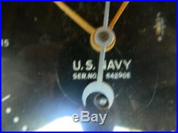 CHELSEA CLOCK CO. U. S. NAVY 24 hour CLOCK 8 DIAL Working S/N 479723 1945-49
