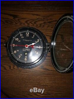 CHELSEA Clock Company U. S. NAVY SHIP'S CLOCK Great Condition Serial No. 77064E
