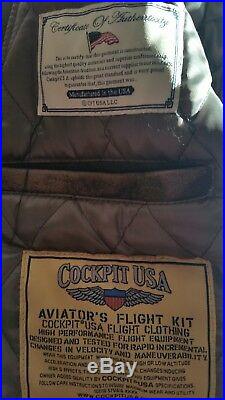 COCKPIT USA, U. S. Navy Lambskin G-1 Flight Jacket. 100% Antique Lambskin