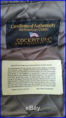 COCKPIT USA, U. S. Navy Lambskin G-1 Flight Jacket. 100% Antique Lambskin