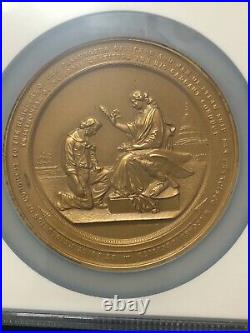 CREIGHTON LOW & STOUFFER Rescue J-LS-11 Bronze 80mm Medal NGC MS 67 Restrike