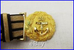 Cased Royal Navy Commanders Bicorn, Epaulettes and Sword Belt c1930's