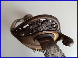Civil War Model 1852 USN US Navy-Naval Officers Etched Sword & Scabbard