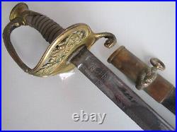 Civil War Model 1852 USN US Navy-Naval Officers Etched Sword withScabbard