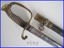 Civil War Model 1852 USN US Navy-Naval Officers Etched Sword withScabbard