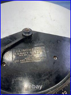 Clinometer MKIII U. S. NAVY 1942 Model Fee & Stemwedel BU SHIPS Chicago IL Rare