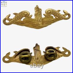 Cold War U. S. Navy Submarine Warfare Dolphins Badge Officer Hilborn Hamburger