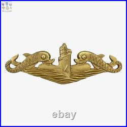 Cold War U. S. Navy Submarine Warfare Dolphins Badge Officer Hilborn Hamburger