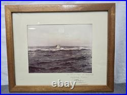 Cold War USN Submarine Service Award 1983 RADM Signed Framed 22 X 18
