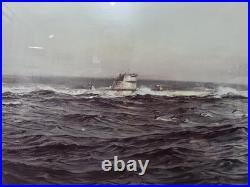 Cold War USN Submarine Service Award 1983 RADM Signed Framed 22 X 18