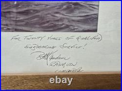 Cold War USN Submarine Service Award 1983 RADM Signed Framed 22 X 18