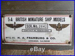 Complete Ww2 Usn Miniature British Identification Ships, Framburg Chicago 1943