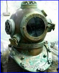 Copper Morse Antique Brass Boston Scuba SCA Divers Diving Helmet US Navy Helmet