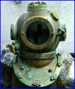 Copper Morse Antique Brass Helmet Boston Scuba Divers Diving Helmet US Navy Gift