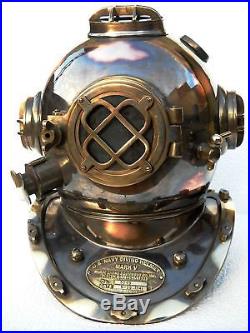 Copper Vintage Nautical Morse U. S Navy Diving Helmet Solid Brass Antique Scuba