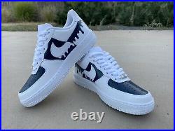Custom Nike Air Force 1 Drip Inverse Any Size Made For Order Navy White