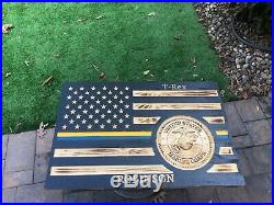 Customize It USMC USN FLAG WALL SAFE GUN CONCEALED HIDDEN CABINET RFID