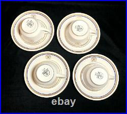 DEPARTMENT Of THE NAVY COFFEE CUP & SAUCER SET OF 4 HOMER LAUGHLIN USA 1984-85